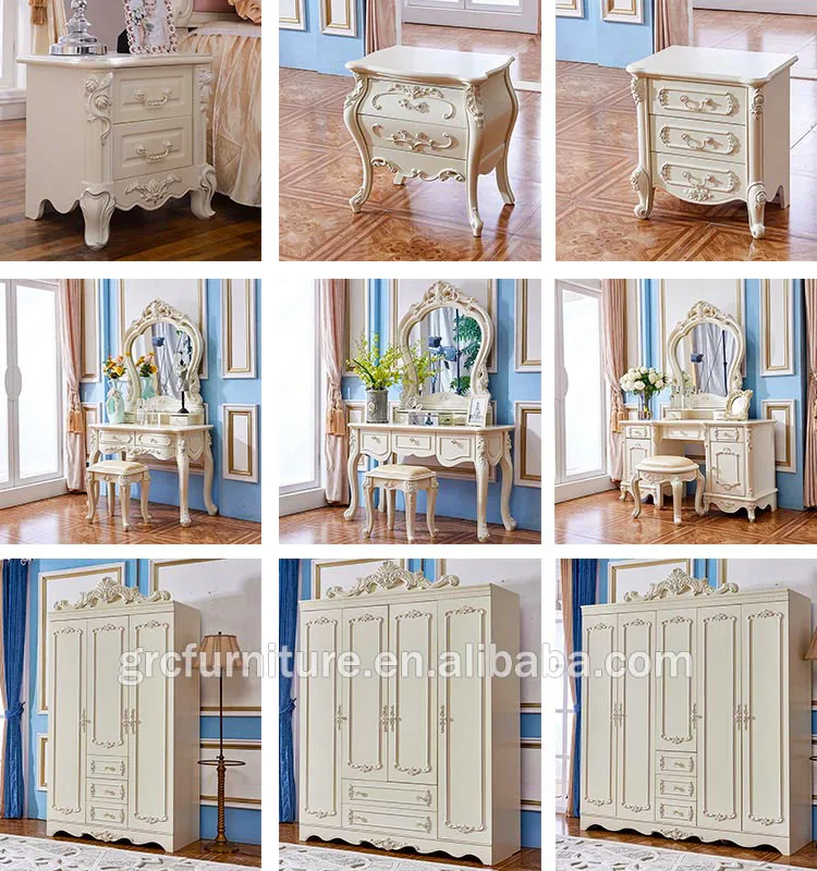 Factory price European style italian MDF panel leather bed room furniture queen king bedroom set modern design with storage