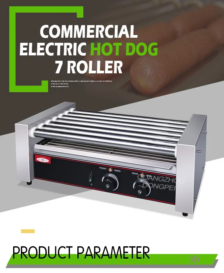 7roller Hot Dog Bun Warmer/sausage Roller Grill/hot Dog Grill Roller