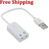 D Hot Sale White 2.0 Virtual 7.1 Channel External USB Audio Sound Card Adapter Sound Cards For Laptop PC Mac With Cable