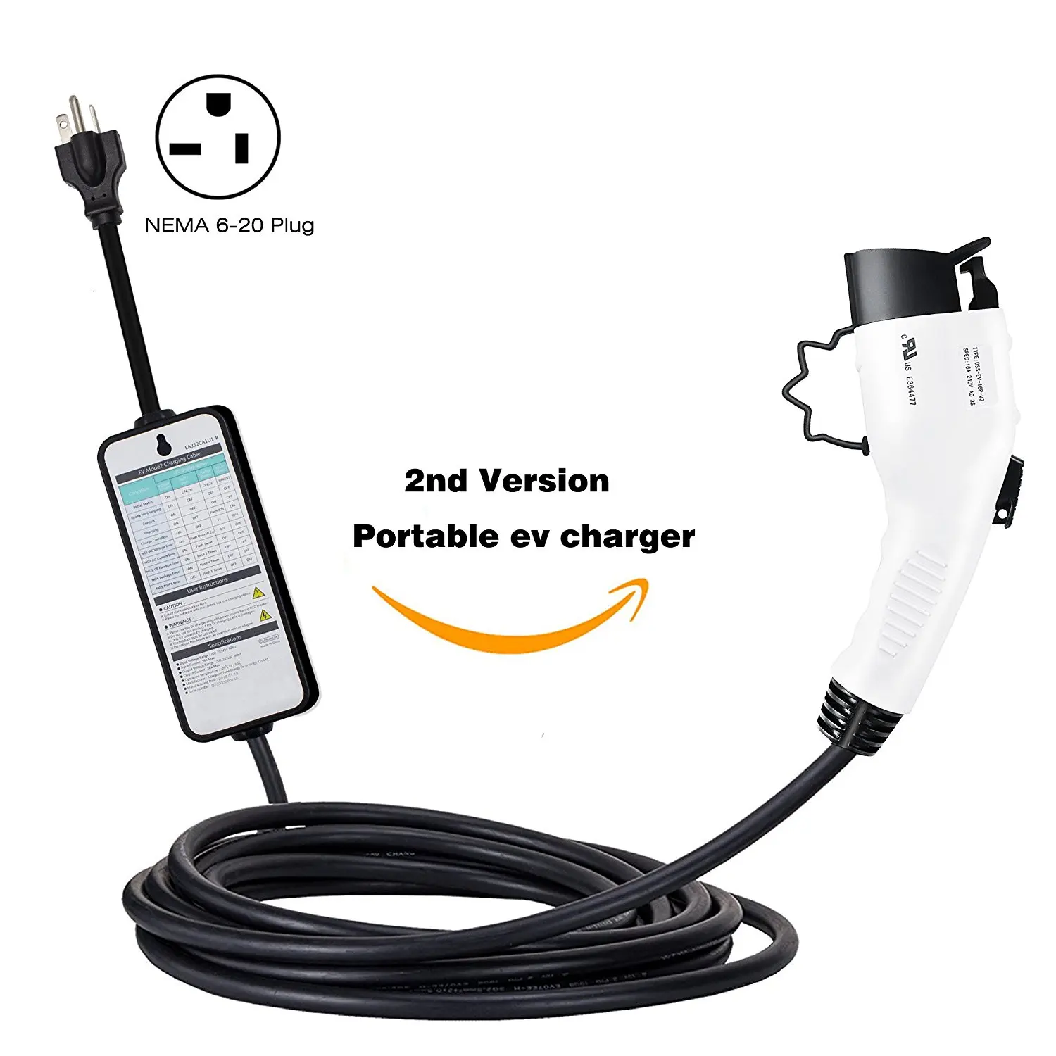 Leaf Level 2 Charger Find Deals On Line Get Quotations Micargo Level 2 Ev Charger 240v 23ft Nema6 20 Portable Electric