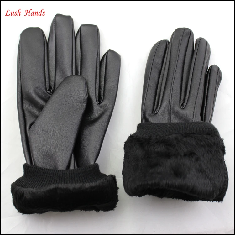 Wholesale new style men fabric leather gloves fashion leather gloves