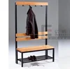Simple Design University Table Bench Modern Wood Bench with Clothes Hanger