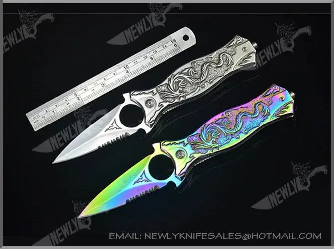 Special Design Carbon Fiber Material Advertising Folding Knife
