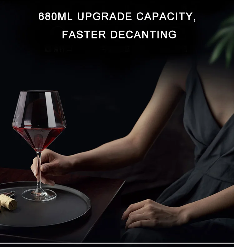 Hot Sale 680ml Giant Glass Cup Wine Tumbler Bottle Stemless Wine Glass