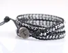 Top seller hand woven jewelry black faceted hematite stone adjustable bracelet