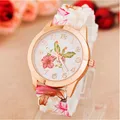 Superior Women Girl Watch Silicone Printed Flower Causal Quartz Wrist Watches zh3