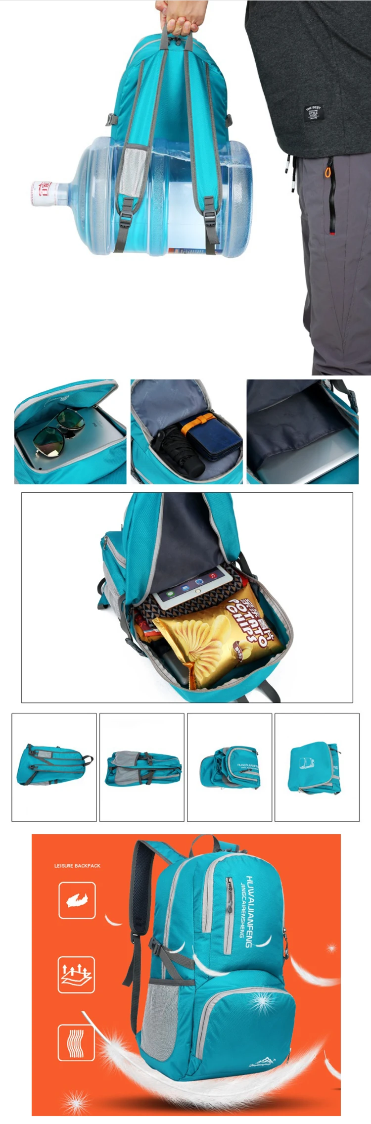 Osgoodway2 Waterproof Stored Packable Folding bag Waterproof Shoulder Backpack