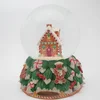 Factory direct resin crafts crystal ball LED lamp acrylic gifts set piece 100mm Christmas house snow
