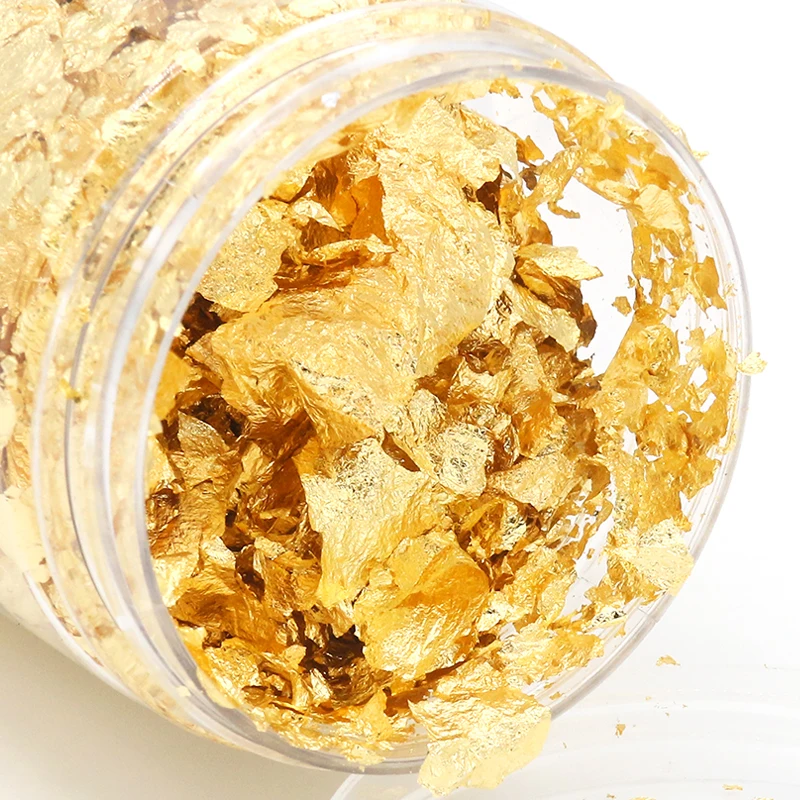 Пищевое золото. Золотые хлопья PB. 24 K Gold Flakes. Золотые хлопья для декорирования. Украшение торта золотыми хлопьями.