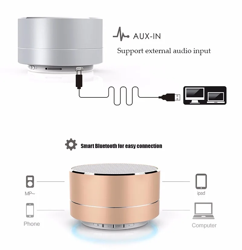 Mini Wireless Portable Subwoof Handsfree Music Audio TF USB FM Speaker Bluetooth - ANKUX.COM