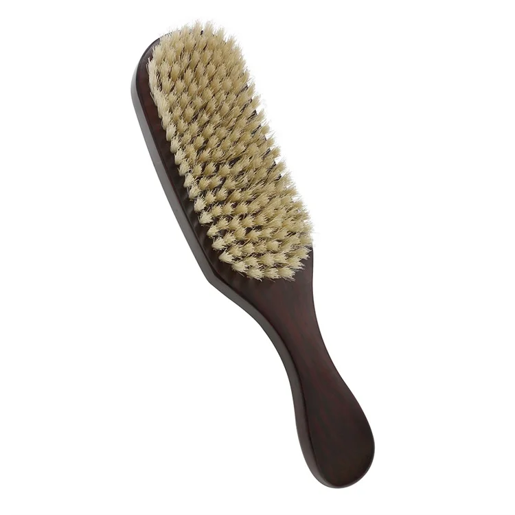 Black And White Hair Long Handle Wooden Beard Brush Comb Hardwood Boar