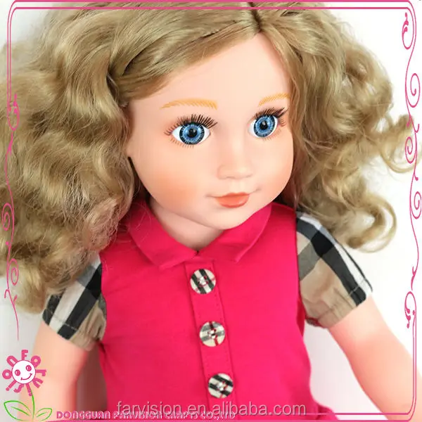 European Short Hair 18 Inch Cloth Body Doll 18" Vinyl Doll For Kids