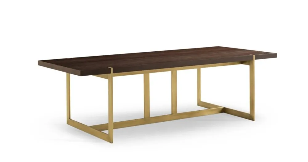 Modern Wooden Top Brass Legs Dining Table - Buy Dining Table,Mdf Top ...