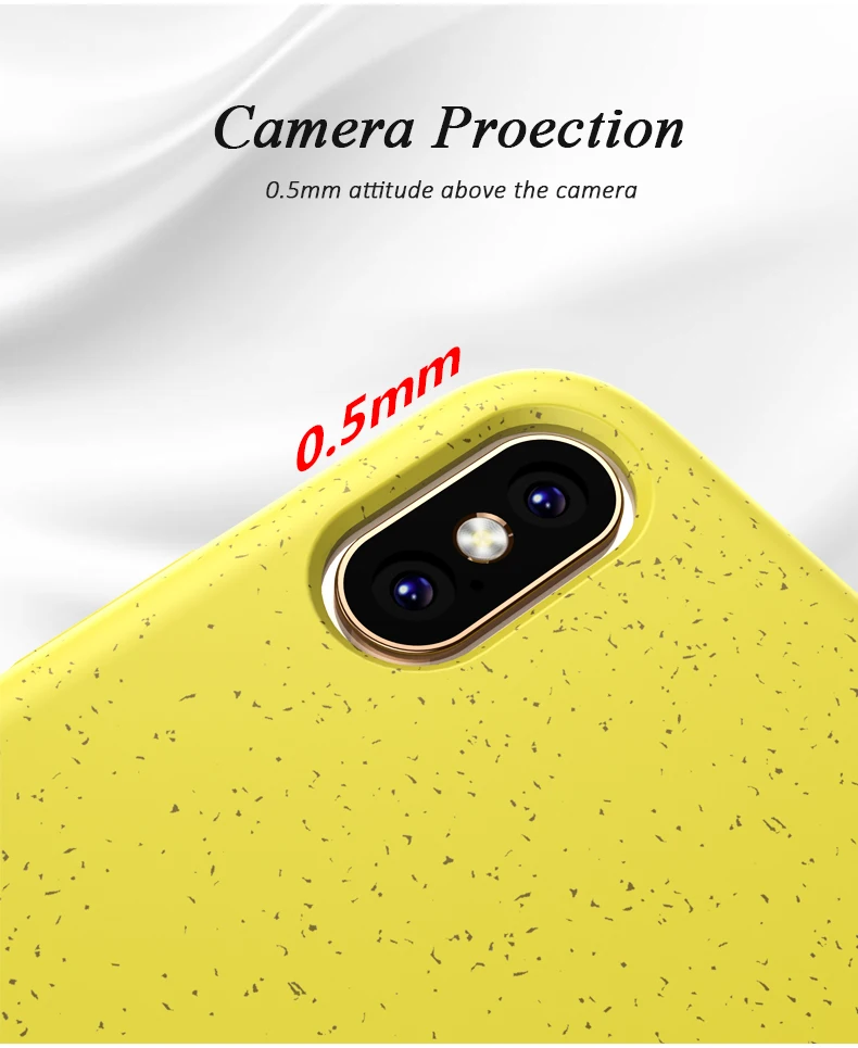 New Design Natual Wheat Straw Biodegradable TPU Soft High Protection Phone Case for iPhone X XS XS Max