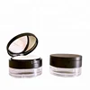 Transparent round puff jar loose powder container with sifter mirror