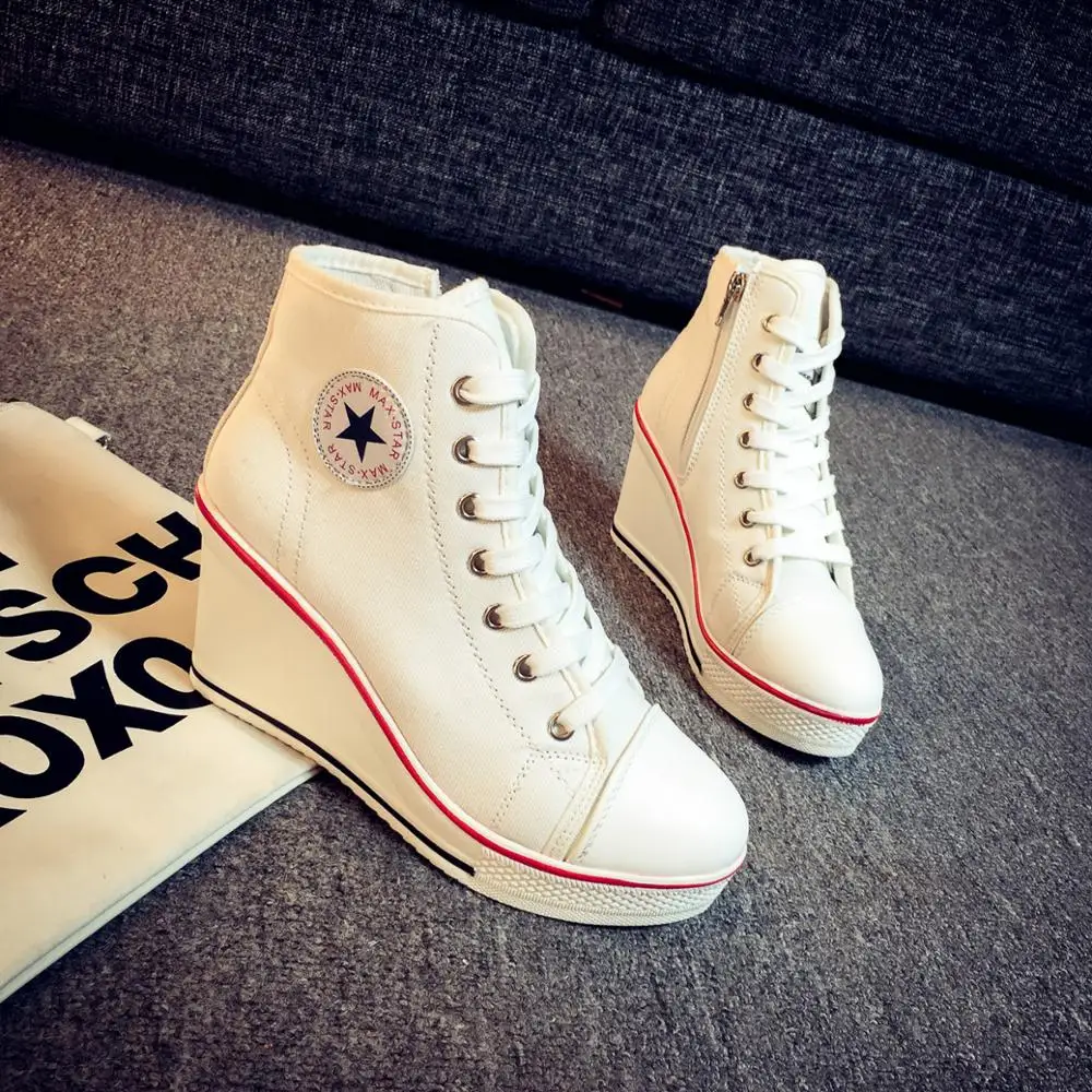 white lace canvas shoes