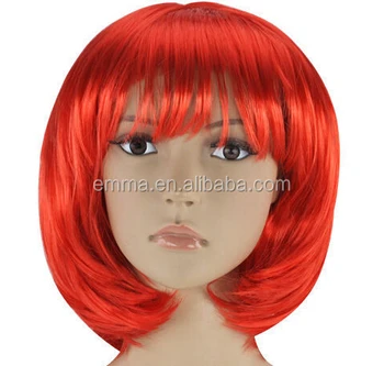 Bright Red Women S Sexy Short Bob Cut Fancy Dress Wigs Play