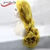 Fast Shipping heat resistant fiber lace wigs orange yellow color synthetic lace wigs long natural wavy synthetic lace front wig