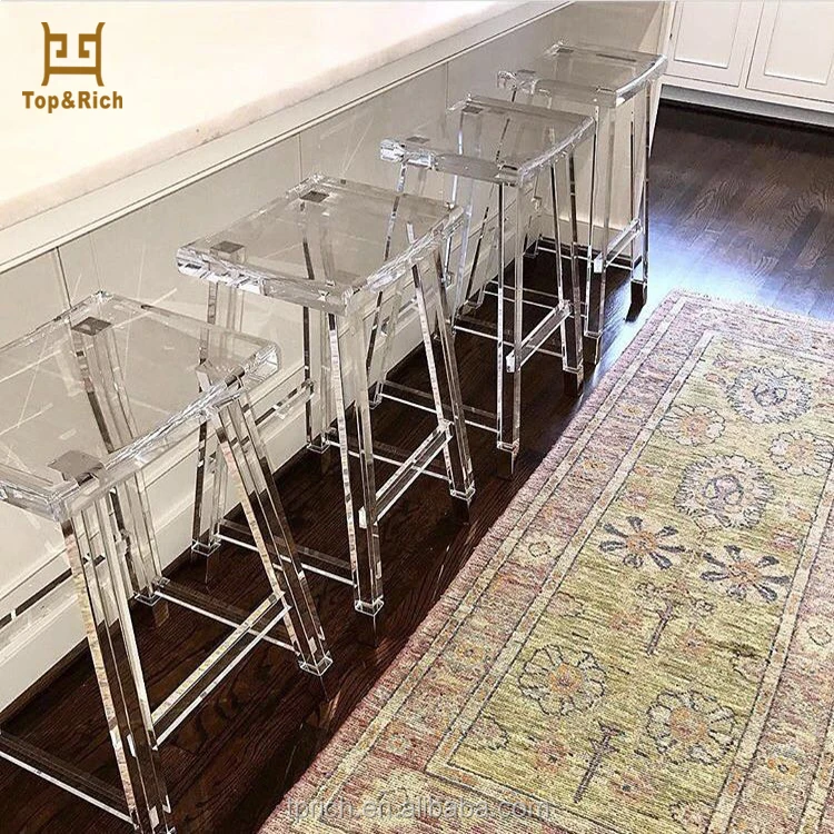 Factory Custom Made Lucite Party Furniture Acrylic Bar Stool With