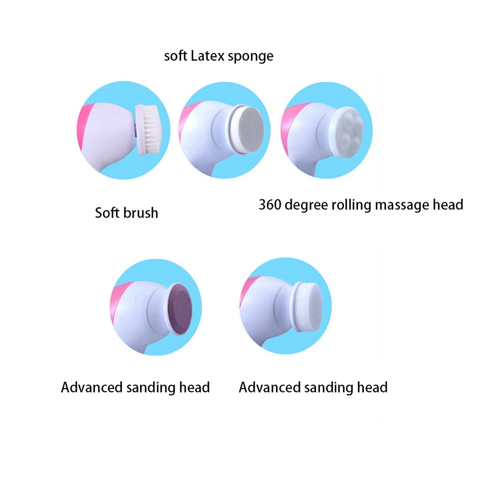 Facial Cleanser Machine Cleaning Skin Care Spin Brushes Vibrator Massager Replaceable Head Brush Beautiful Relief Massager
