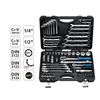 FIXTEC Hand Tools Adjustable Long Handle Ratchet Wrench 77pcs Car Repair Tool Kit