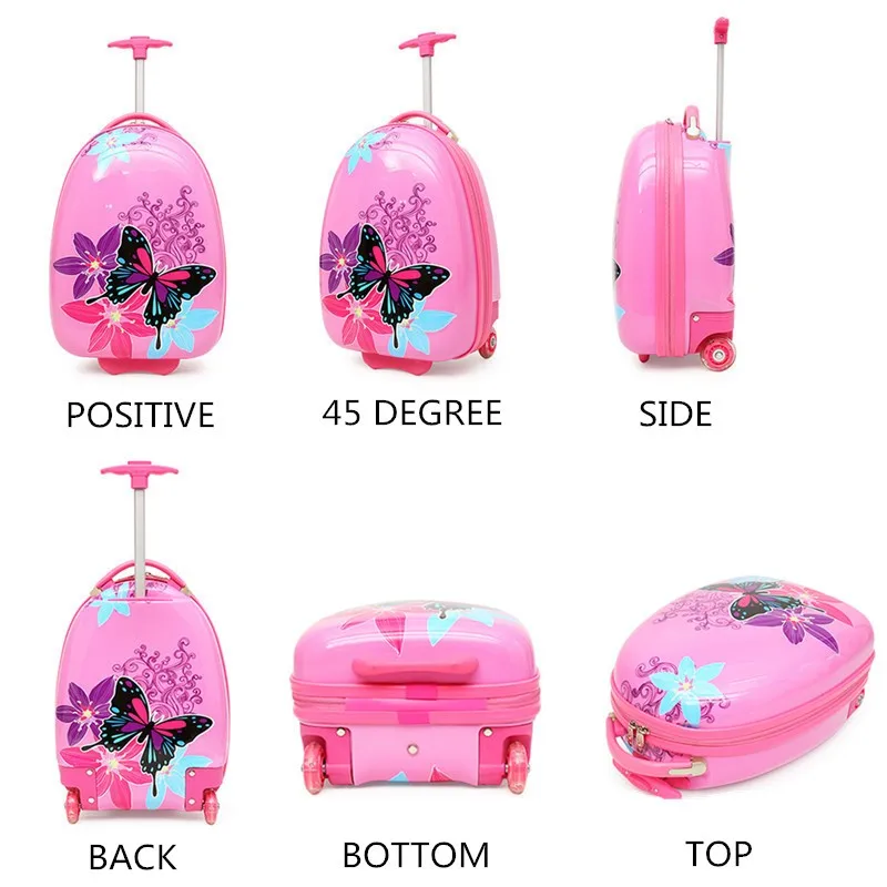 16 Inch Colourful Printing Kids Trolley Luggage Buy Trolley Luggage