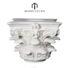 Chinese marble handmade vivid custom porch fluted limestone pillar caps design