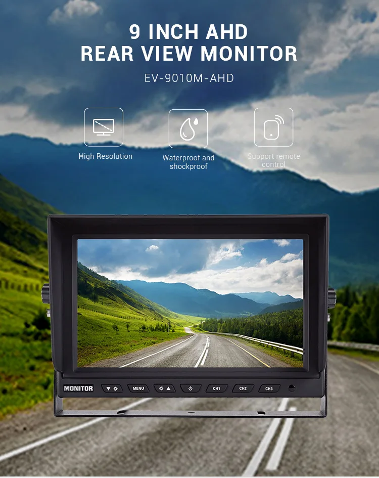 High Density 9inch Tft Lcd Dvr Recording Monitor Quad 9 Inch Monitor