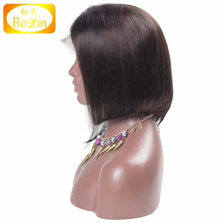Top Quality Brazilian Hair In Dubai Bob Style Natural Color Swiss Lace
