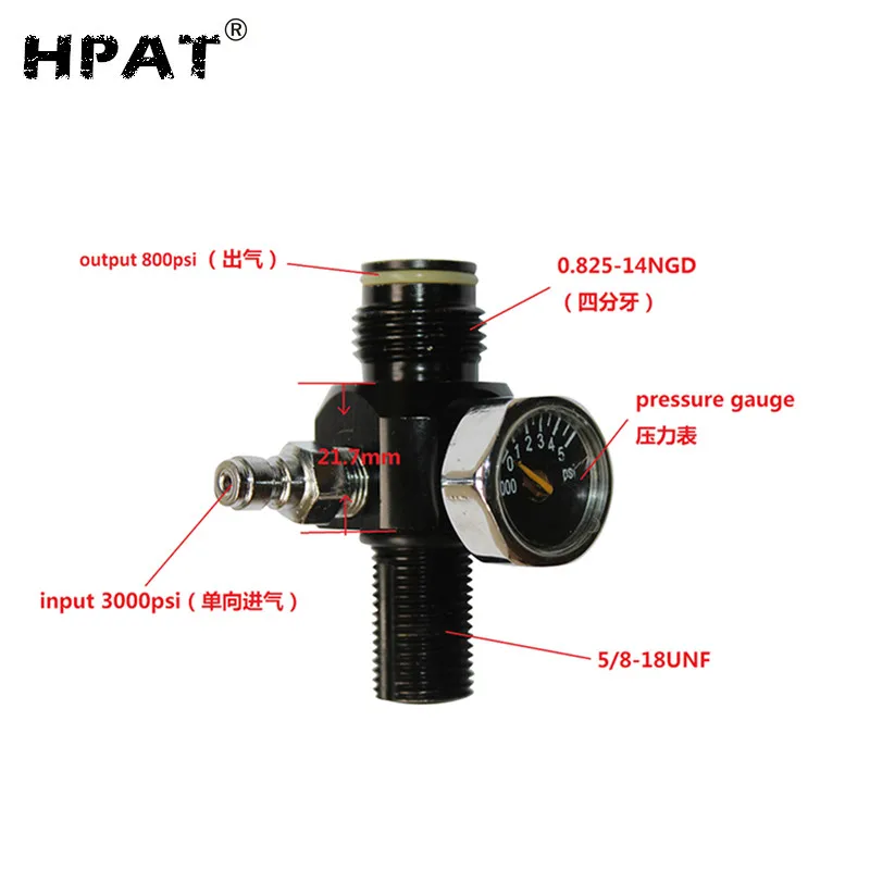 3000psi Paintball Mini Hpa Tank Regulator Output Pressure 800psi