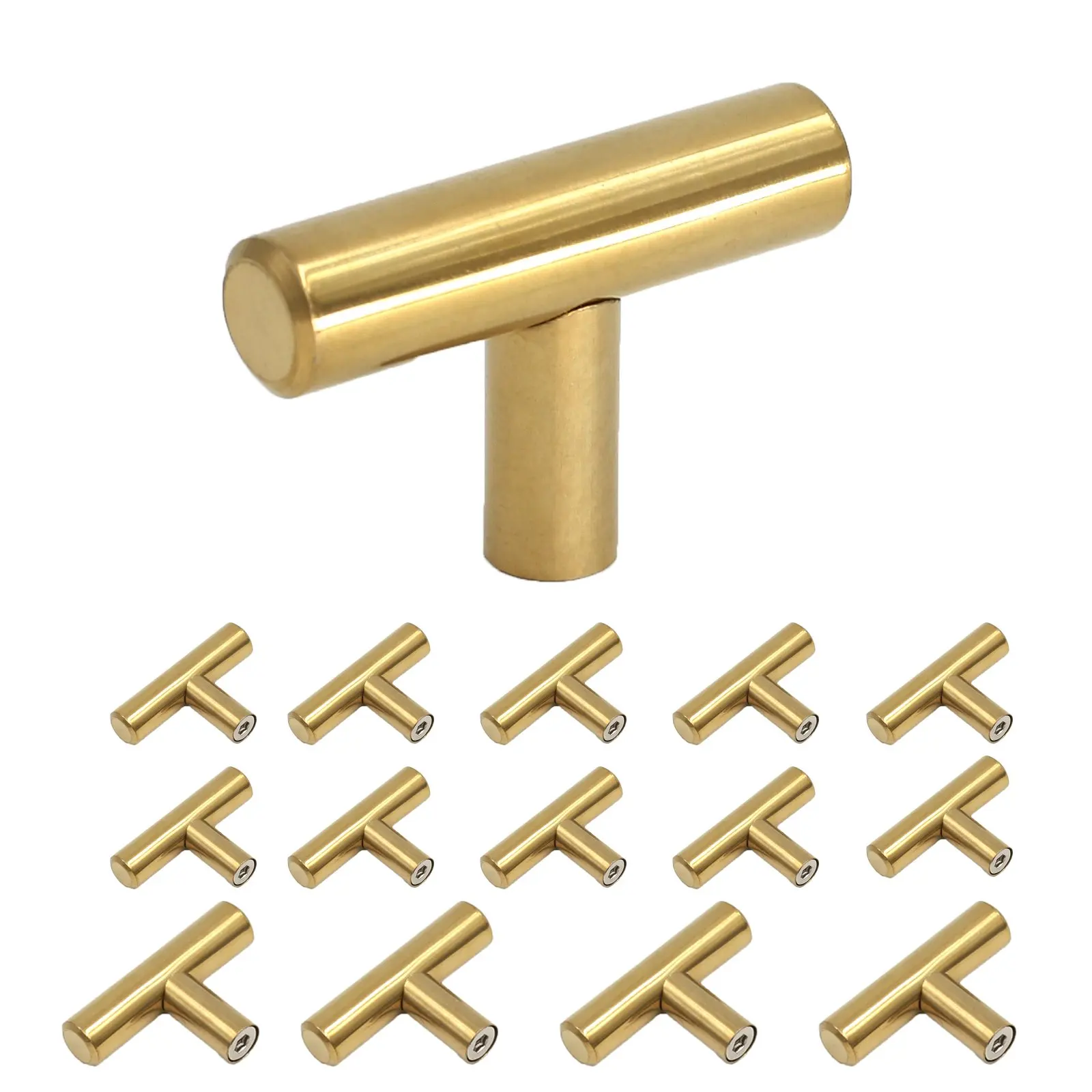 Buy Homdiy Brushed Brass Knobs 2in Modern Gold