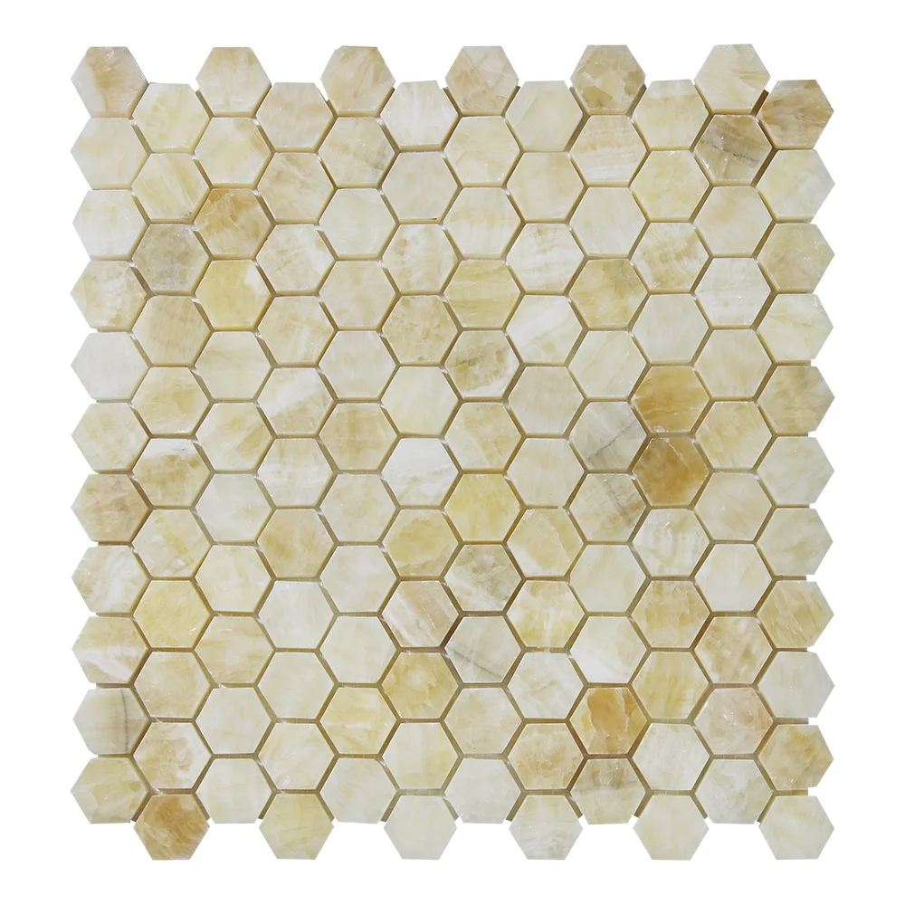 Jade Green Onyx Hexagon Mosaic Tile Sample
