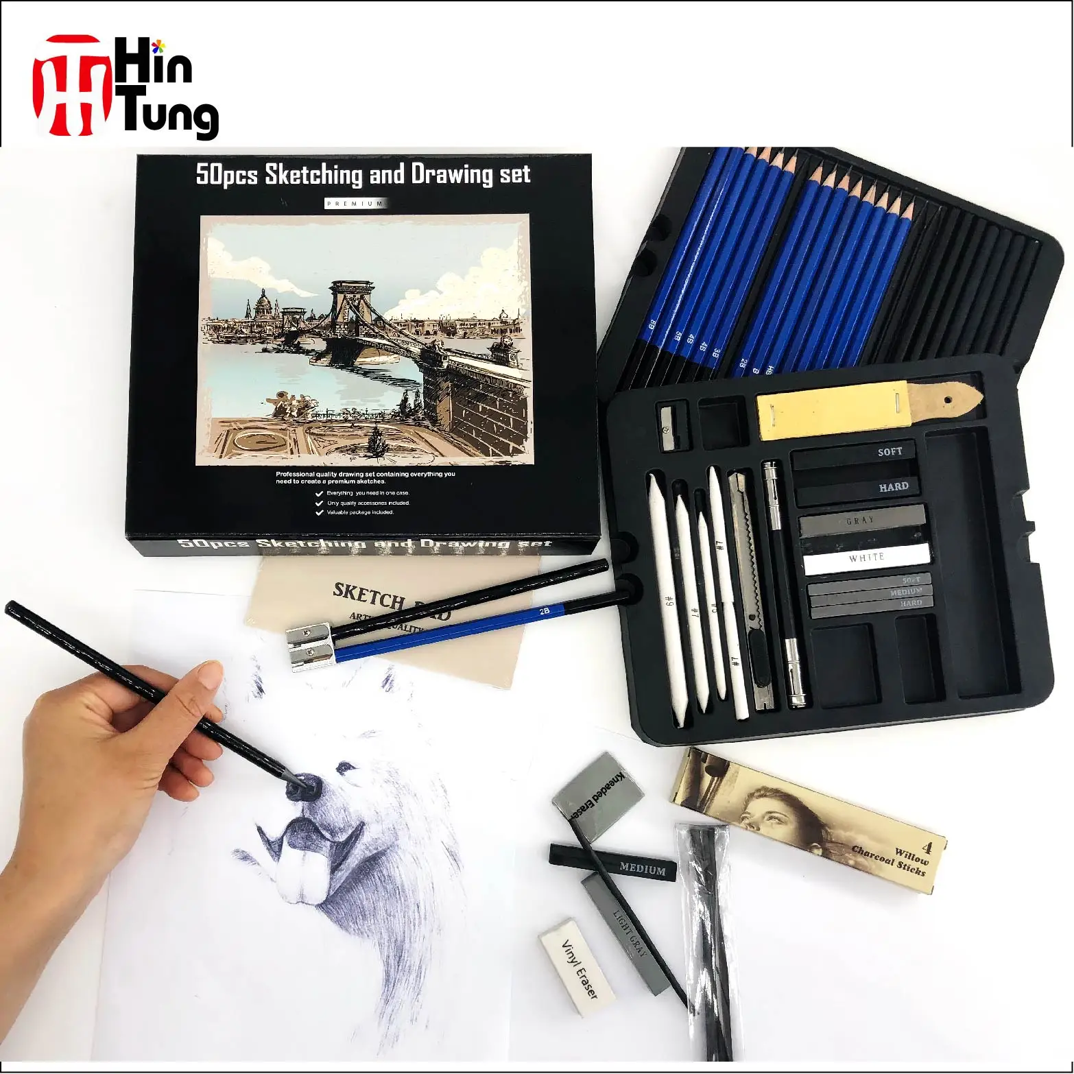 50pcs Sketching And Charcoal Pencil Drawing Set Buy Drawing Set