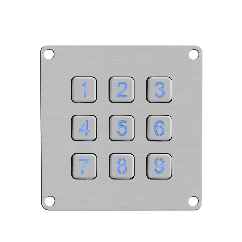 Anti-Vandalism 3X3 Matrix Metal Keypad with Flush Mount Keys| Alibaba.com