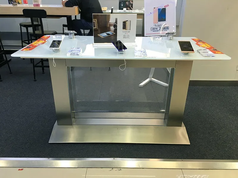 Elegant Stainless Steel Cell Phone Display Table For Samsung Oppo Vivo