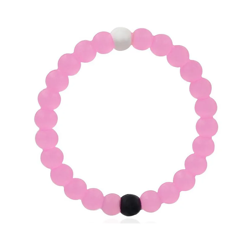 Wholesale Colorful Ecofriendly Cheap Custom Silicone Bead Bracelet