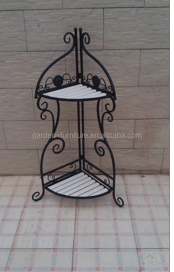 JardÃn patio decoración casera de estanteria de 2 niveles, esquina ... Décor Jardines patio