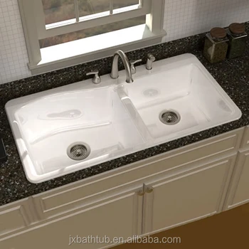 Enameled Mop Double Bowl Undermount A Front Cast Iron Kitchen Double Bowl Undermount A Front