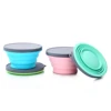 Travel portable silicone folding bowl children baby travel outdoor tableware lid for silicone instant noodle bowl