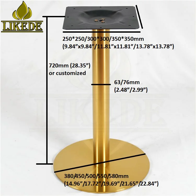 High Quality Brushed Titanium Golden Table Base Stainless Steel Copper Chrome Coffee Table Legs Made of Premium Metal