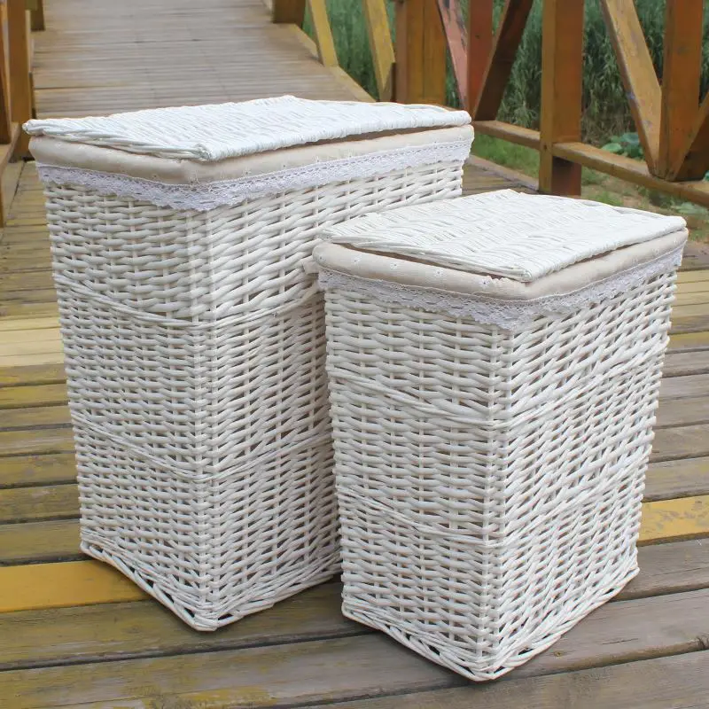 Large White Wicker Laundry Baskets With Lids White Laundry Baskets