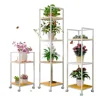 DIY furniture Iron flowerpot meat rack indoor and outdoor courtyard hanging orchid balcony living room decoration shelf
