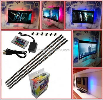 Multi Flexible Pre Strip Tv Foot Wire Backlight 5v Buy Led 2 Mounting Color One Light Strip Wth 5050 Rgb 4 Cut 3 Clips Powered Usb l3uFTJcK15