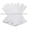 Mal's plain white % cotton gloves with button on wrist ZM90-G