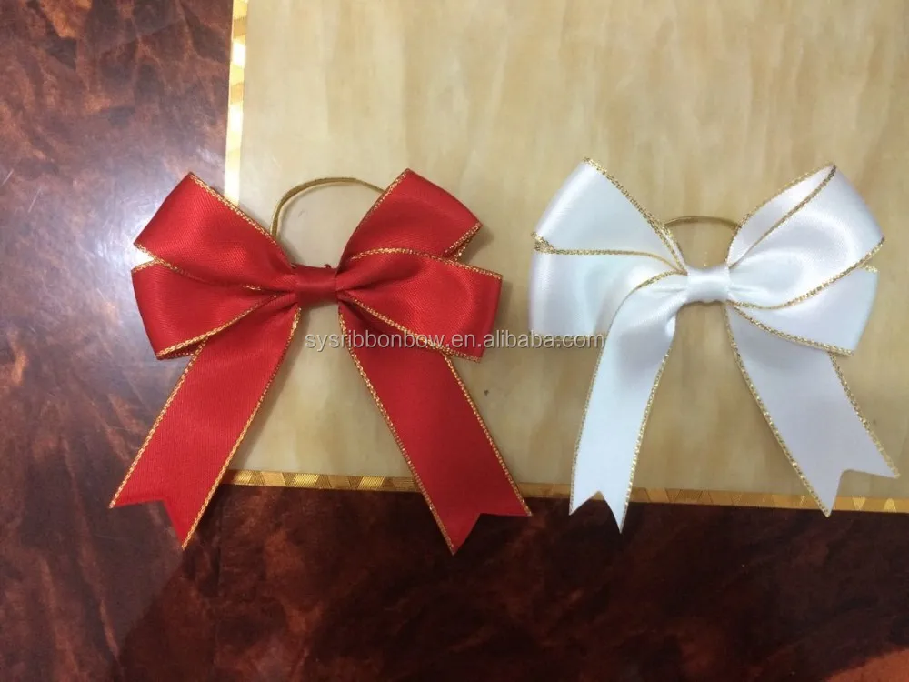 Elastic Pre Made Ribbon Bow For Packaging Buy Elastic Pre Made Ribbon Bow For Packaging,Pre