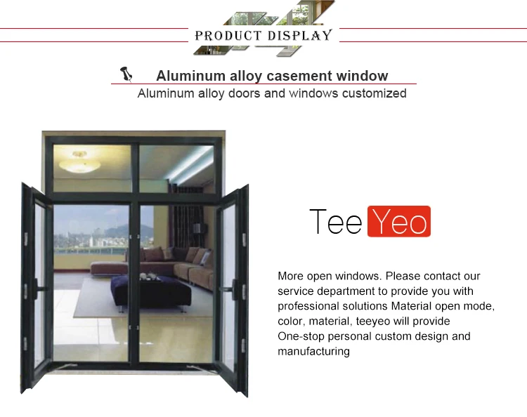 Teeyeo 2018 New style aluminium frame  toughened glass windows casement window