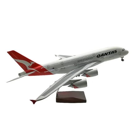Best quality A380 Qantas LED aircraft model voice control passenger airplane  model 1:160  resin 46cm simulation model