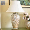 Home decorative yellow and white jar vase lamp antique porcelain bedside table lamp