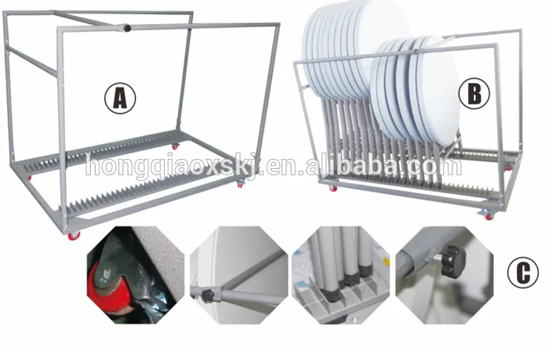 Folding_round_bar_table_trolley_table_dolly