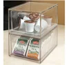 Acrylic tea bags with lid stackable coffee pod holder for kitchen,coffee or tea shop
